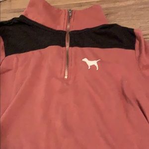 pink vneck sweatshirt